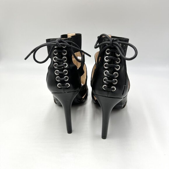 Nine West Womens Size 7 Black Corset Cage Stiletto Dress Heels‎ Sandals Shoes - Picture 4 of 11